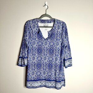 Coolibar St. Lucia Tunic Top Cobalt Blue 50+ UV Protection Beach Resortwear L